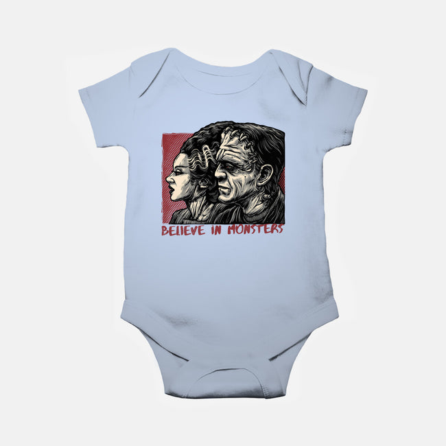 Believe In Monsters-Baby-Basic-Onesie-glitchygorilla