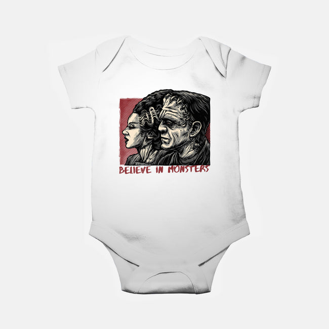 Believe In Monsters-Baby-Basic-Onesie-glitchygorilla