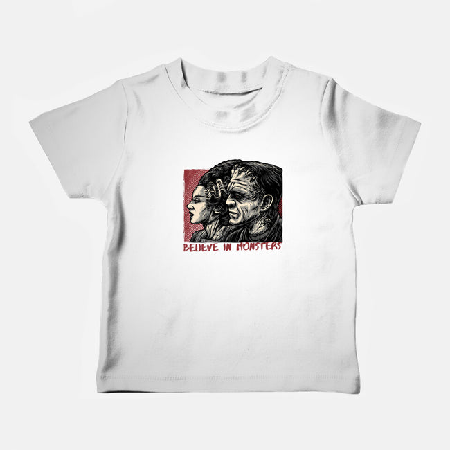 Believe In Monsters-Baby-Basic-Tee-glitchygorilla