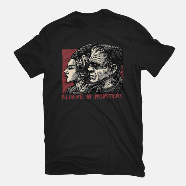 Believe In Monsters-Mens-Heavyweight-Tee-glitchygorilla