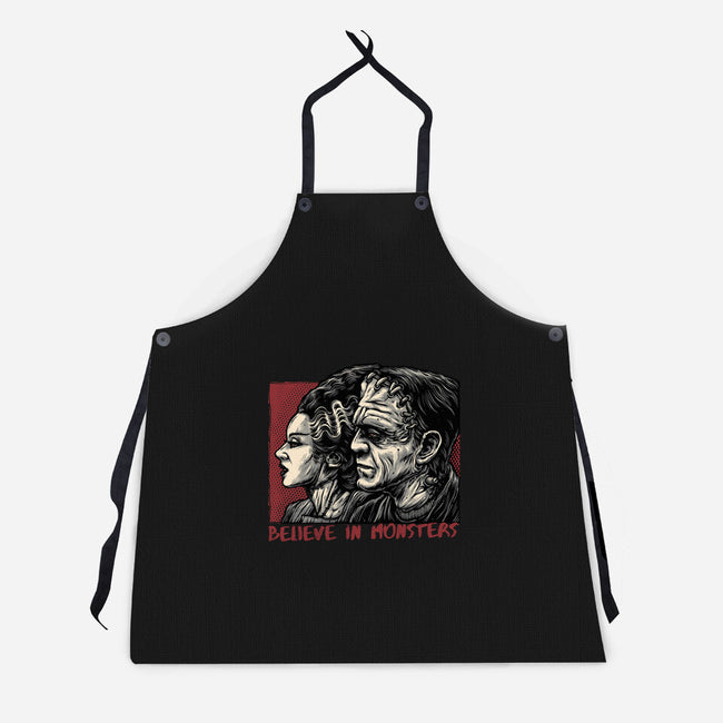 Believe In Monsters-Unisex-Kitchen-Apron-glitchygorilla