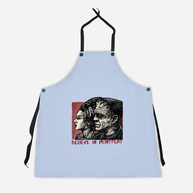 Believe In Monsters-Unisex-Kitchen-Apron-glitchygorilla