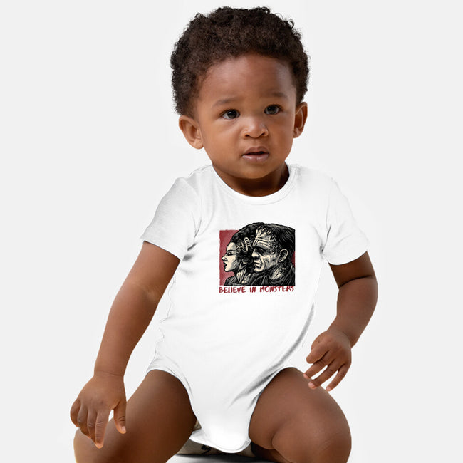 Believe In Monsters-Baby-Basic-Onesie-glitchygorilla