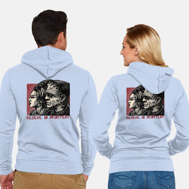 Believe In Monsters-Unisex-Zip-Up-Sweatshirt-glitchygorilla