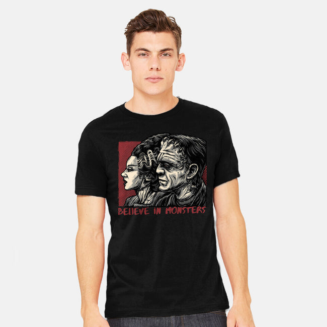Believe In Monsters-Mens-Heavyweight-Tee-glitchygorilla
