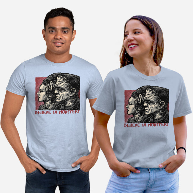 Believe In Monsters-Unisex-Basic-Tee-glitchygorilla