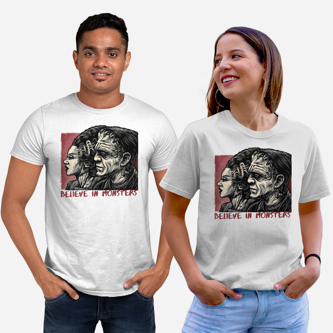 Believe In Monsters-Unisex-Basic-Tee-glitchygorilla
