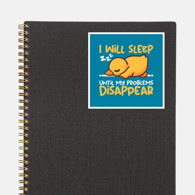 Sleeping Duck With Problems-None-Glossy-Sticker-NemiMakeit