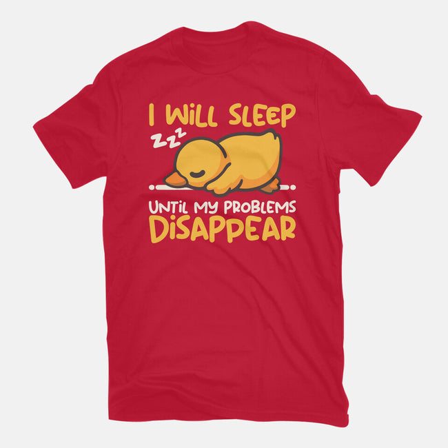 Sleeping Duck With Problems-Womens-Fitted-Tee-NemiMakeit