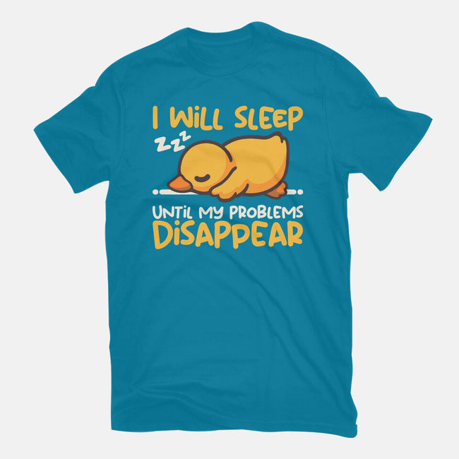 Sleeping Duck With Problems-Womens-Fitted-Tee-NemiMakeit