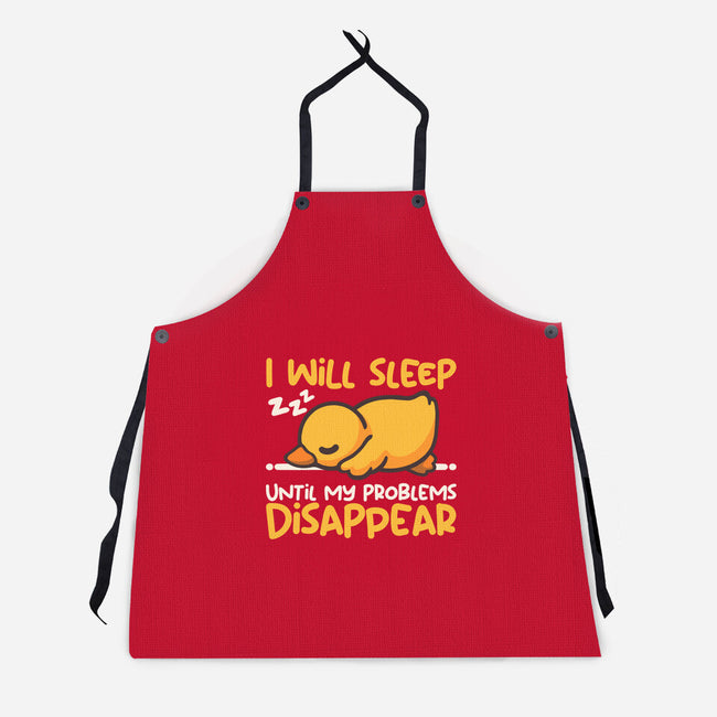 Sleeping Duck With Problems-Unisex-Kitchen-Apron-NemiMakeit