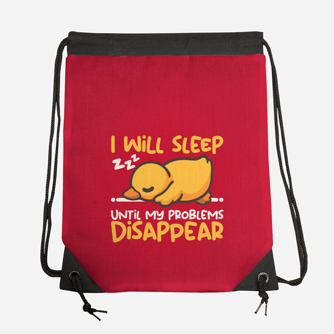 Sleeping Duck With Problems-None-Drawstring-Bag-NemiMakeit