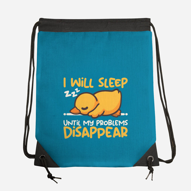 Sleeping Duck With Problems-None-Drawstring-Bag-NemiMakeit
