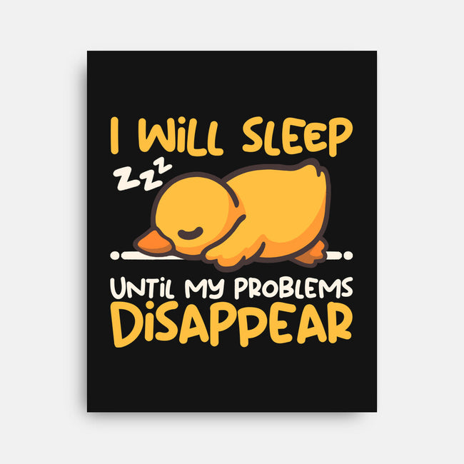 Sleeping Duck With Problems-None-Stretched-Canvas-NemiMakeit