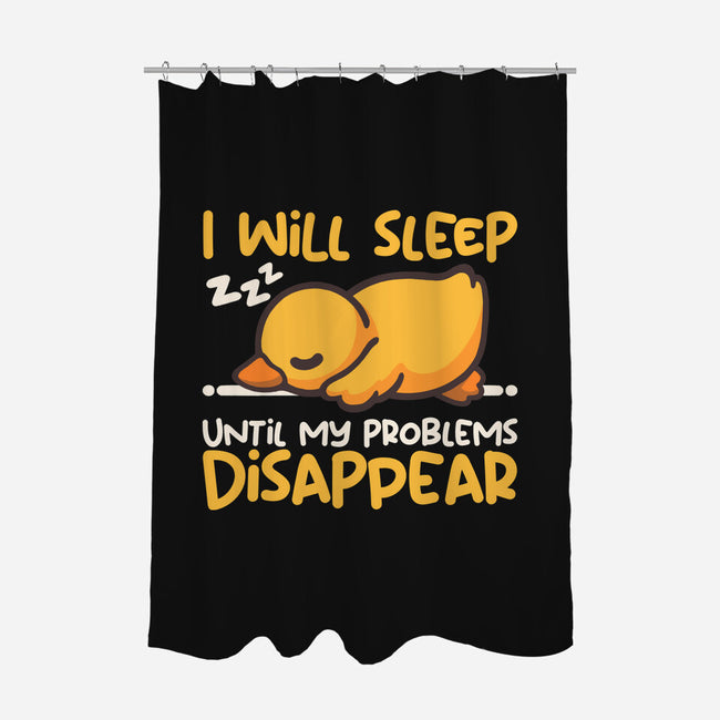 Sleeping Duck With Problems-None-Polyester-Shower Curtain-NemiMakeit