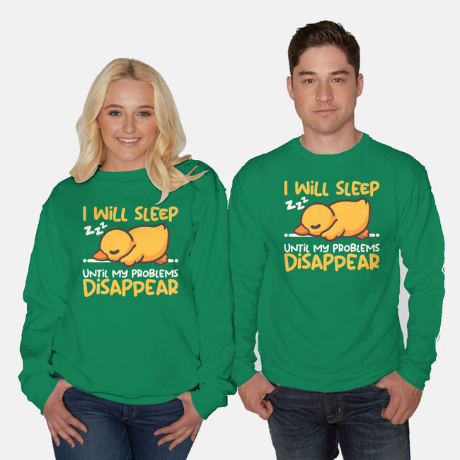 Sleeping Duck With Problems-Unisex-Crew Neck-Sweatshirt-NemiMakeit