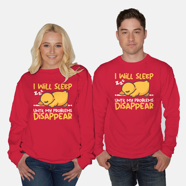 Sleeping Duck With Problems-Unisex-Crew Neck-Sweatshirt-NemiMakeit