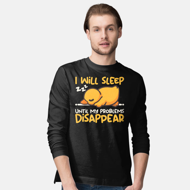 Sleeping Duck With Problems-Mens-Long Sleeved-Tee-NemiMakeit