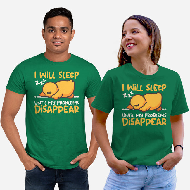 Sleeping Duck With Problems-Unisex-Basic-Tee-NemiMakeit