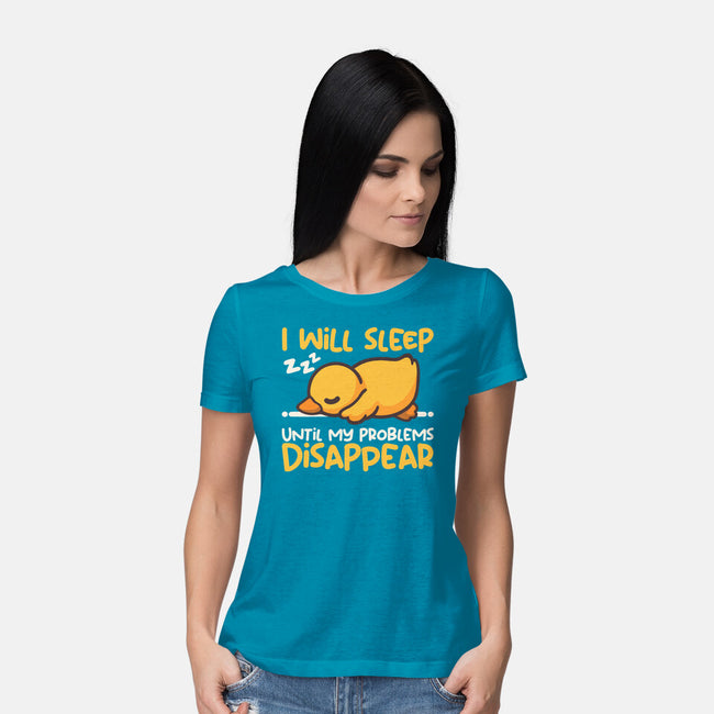 Sleeping Duck With Problems-Womens-Basic-Tee-NemiMakeit