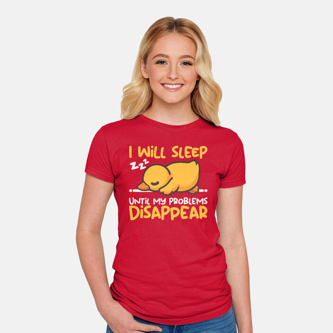 Sleeping Duck With Problems-Womens-Fitted-Tee-NemiMakeit