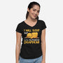 Sleeping Duck With Problems-Womens-V-Neck-Tee-NemiMakeit
