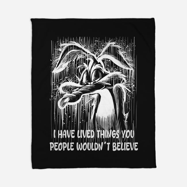 Coyote Under The Rain-None-Fleece-Blanket-zascanauta