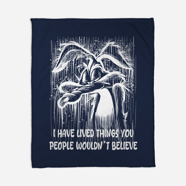 Coyote Under The Rain-None-Fleece-Blanket-zascanauta
