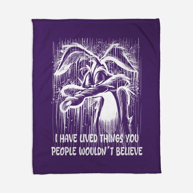 Coyote Under The Rain-None-Fleece-Blanket-zascanauta