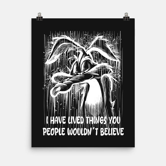 Coyote Under The Rain-None-Matte-Poster-zascanauta
