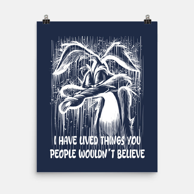 Coyote Under The Rain-None-Matte-Poster-zascanauta