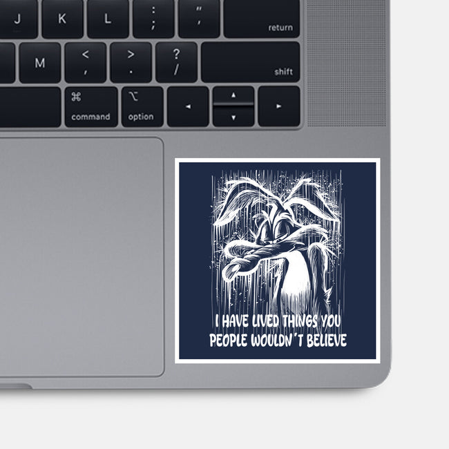 Coyote Under The Rain-None-Glossy-Sticker-zascanauta