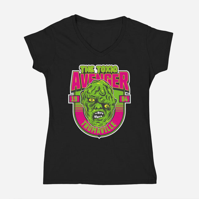 Toxie The Monster-Womens-V-Neck-Tee-CarloJ1956
