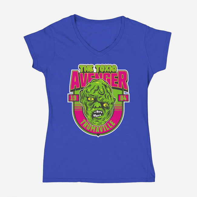 Toxie The Monster-Womens-V-Neck-Tee-CarloJ1956