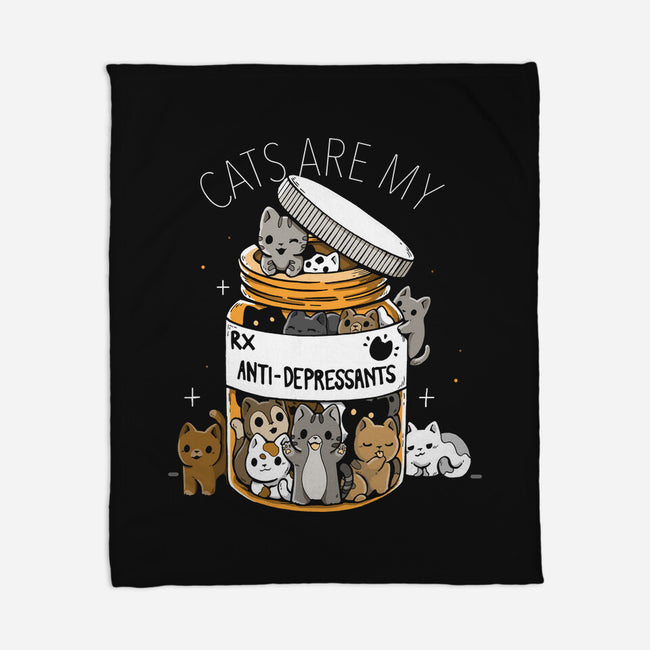 Cats Are My Anti-Depressants-None-Fleece-Blanket-Vallina84