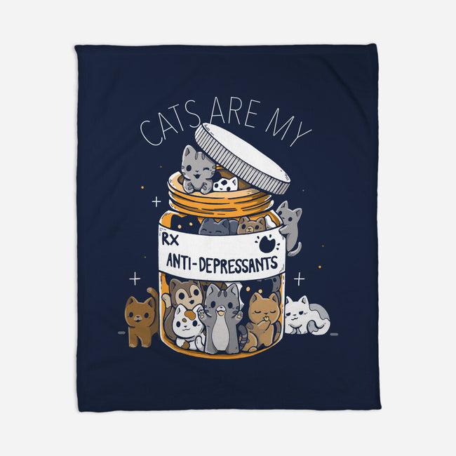 Cats Are My Anti-Depressants-None-Fleece-Blanket-Vallina84