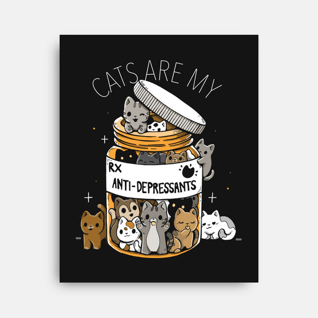 Cats Are My Anti-Depressants-None-Stretched-Canvas-Vallina84