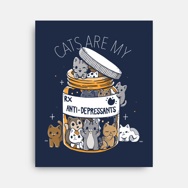 Cats Are My Anti-Depressants-None-Stretched-Canvas-Vallina84