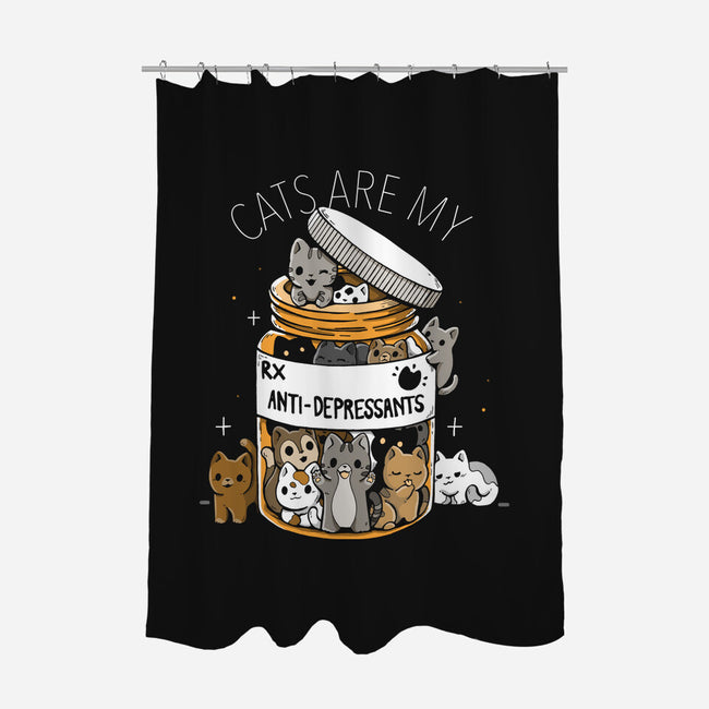 Cats Are My Anti-Depressants-None-Polyester-Shower Curtain-Vallina84