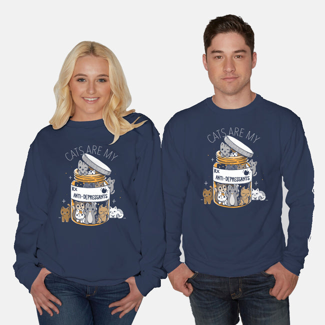 Cats Are My Anti-Depressants-Unisex-Crew Neck-Sweatshirt-Vallina84