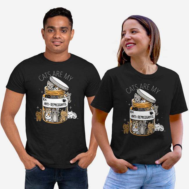 Cats Are My Anti-Depressants-Unisex-Basic-Tee-Vallina84
