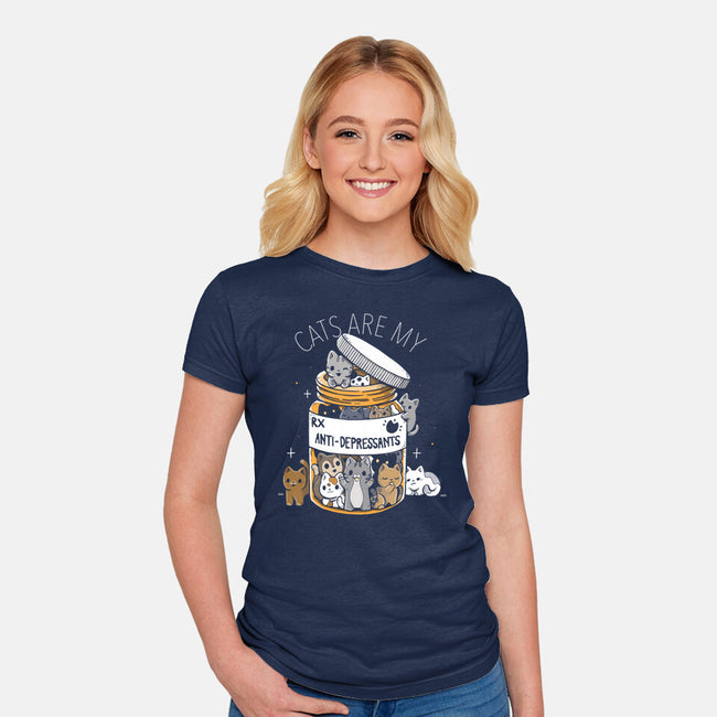 Cats Are My Anti-Depressants-Womens-Fitted-Tee-Vallina84