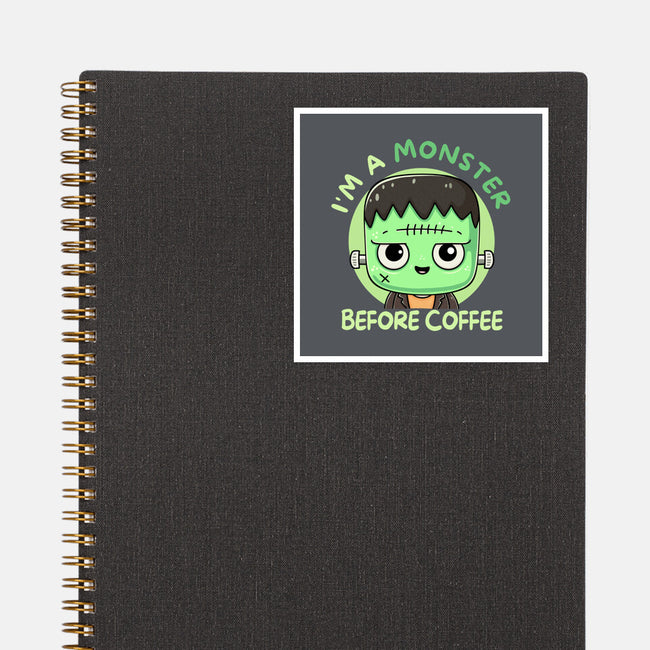 I'm A Monster Before Coffee-None-Glossy-Sticker-Trendlory
