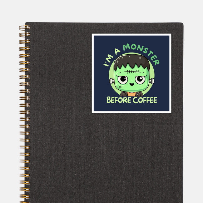 I'm A Monster Before Coffee-None-Glossy-Sticker-Trendlory
