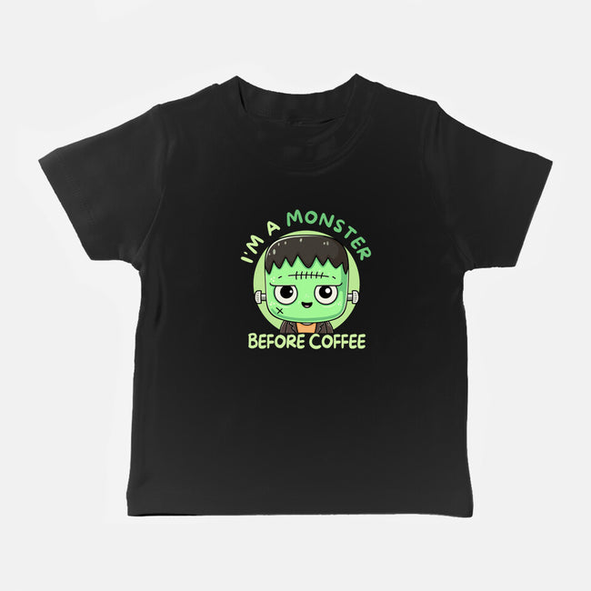 I'm A Monster Before Coffee-Baby-Basic-Tee-Trendlory
