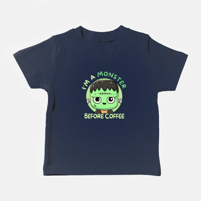 I'm A Monster Before Coffee-Baby-Basic-Tee-Trendlory