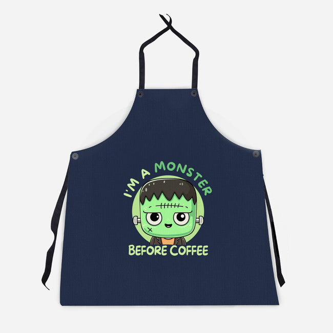 I'm A Monster Before Coffee-Unisex-Kitchen-Apron-Trendlory