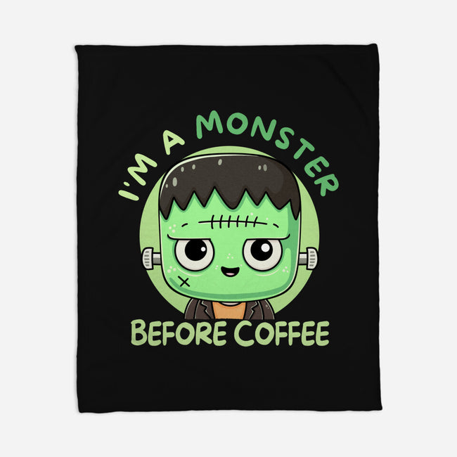 I'm A Monster Before Coffee-None-Fleece-Blanket-Trendlory