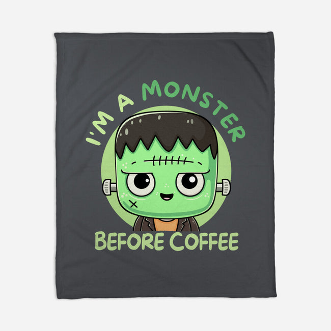 I'm A Monster Before Coffee-None-Fleece-Blanket-Trendlory