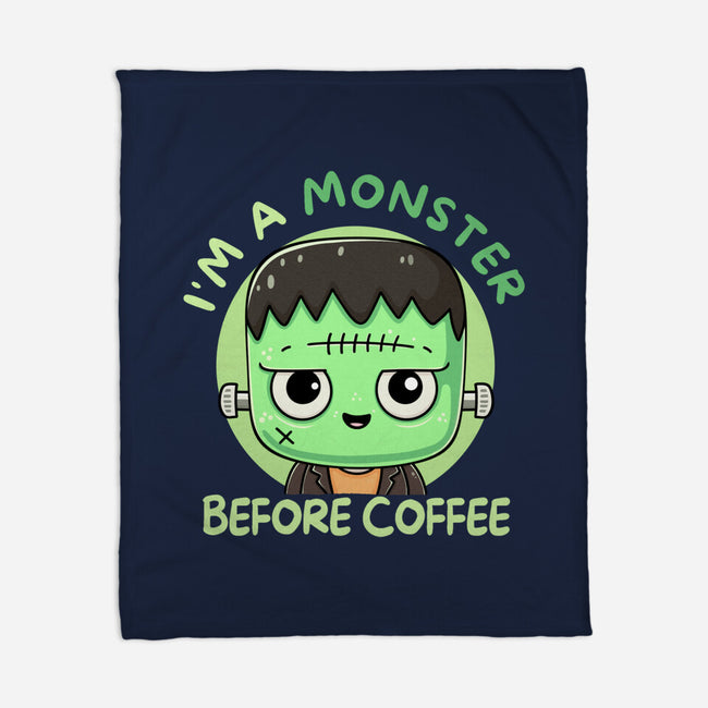 I'm A Monster Before Coffee-None-Fleece-Blanket-Trendlory